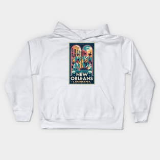 A Vintage Travel Art of New Orleans - Louisiana - US Kids Hoodie